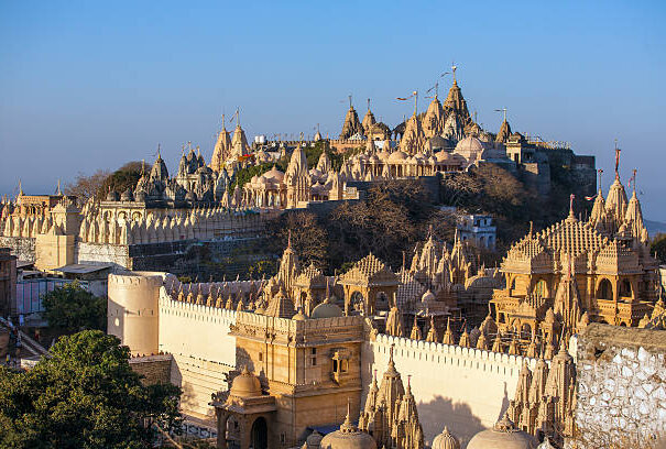 Jain temples on top of Shatrunjaya hill. Palitana (Bhavnagar district), Gujarat, India